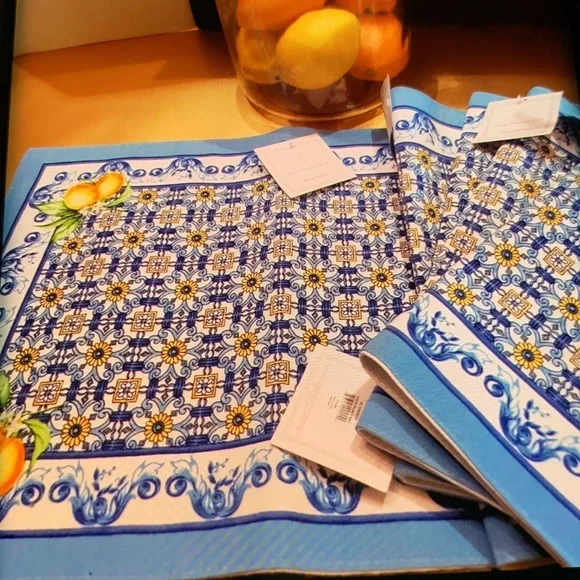 5 Placemats Brand New with Labels. Modern Southern Home Al Fresco Blue & White. - Picture 2 of 14